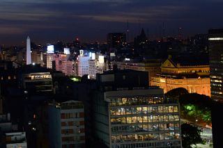 22 View To South After Sunset Includes The Obelisk And Teatro Colon Close Up From Rooftop At Alvear Art Hotel Buenos Aires.jpg
